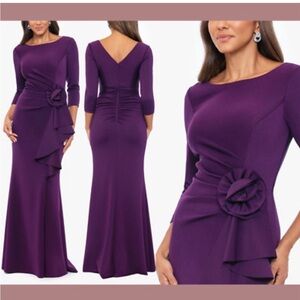 Sophisticated Long Sleeve Purple Dress